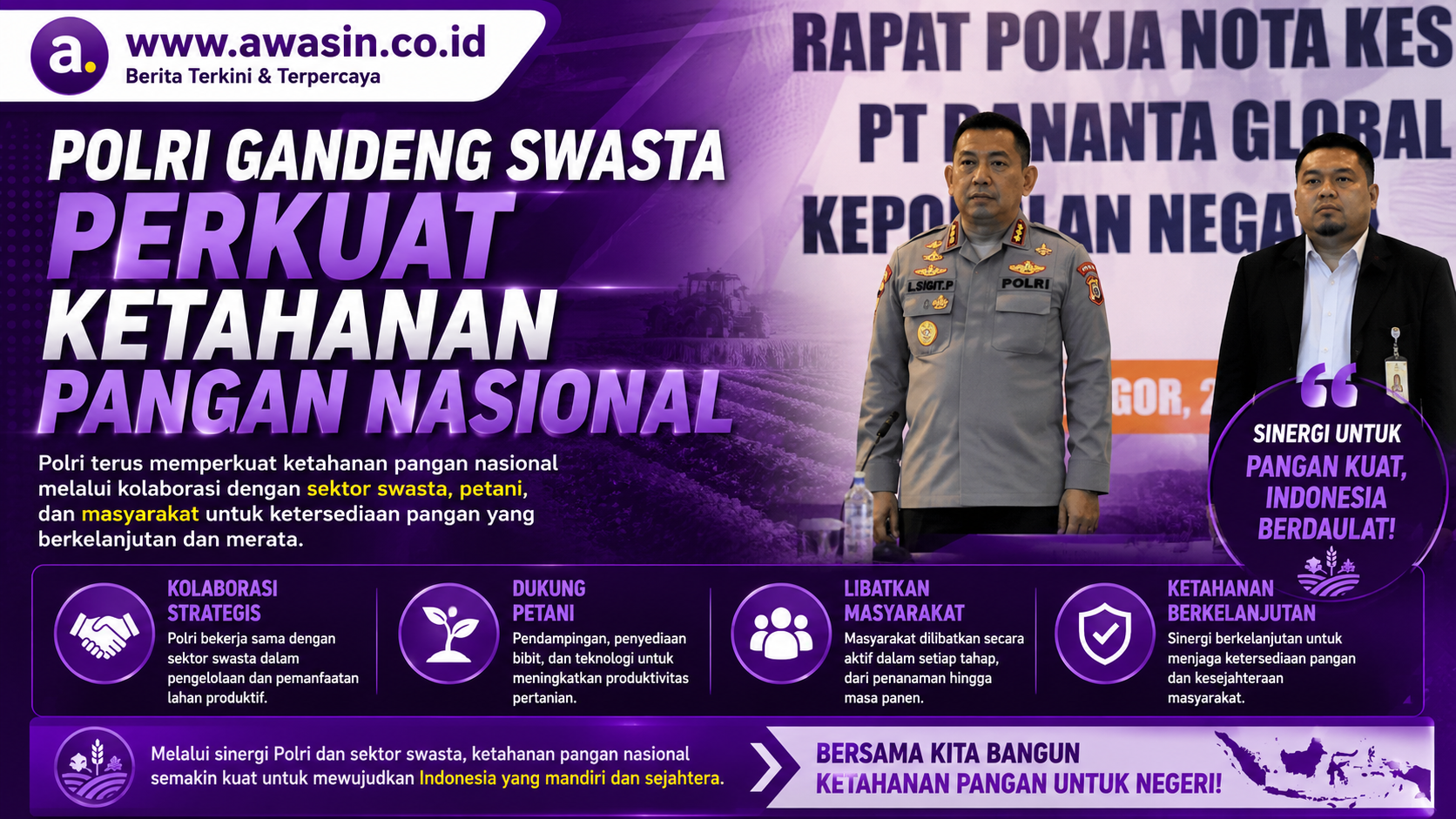 Polri Gandeng Sektor Swasta, Kolaborasi Ketahanan Pangan Nasional Terus Diperkuat