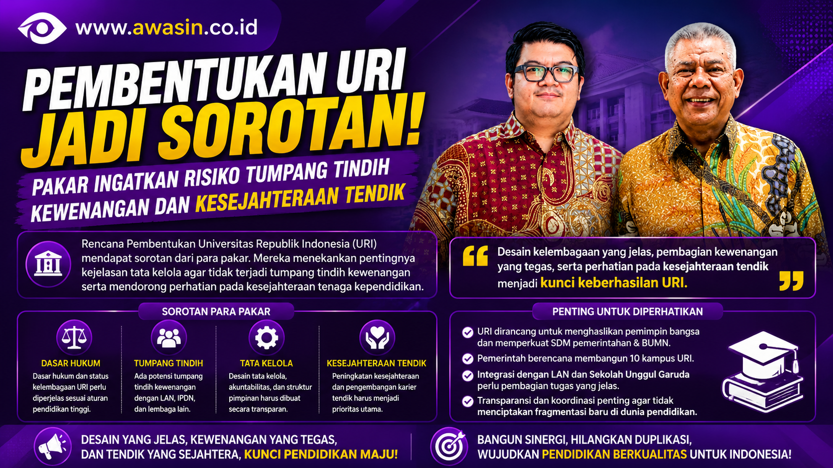 Pembentukan URI Jadi Sorotan, Pakar Ingatkan Risiko Tumpang Tindih Kewenangan dan Ketimpangan Kesejahteraan Tendik