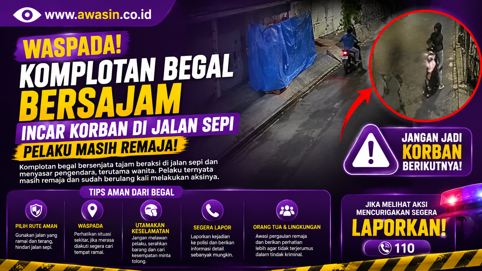 Komplotan Begal Remaja Bersenjata Tajam Incar Pengendara di Jalan Sepi, Warga Diminta Waspada