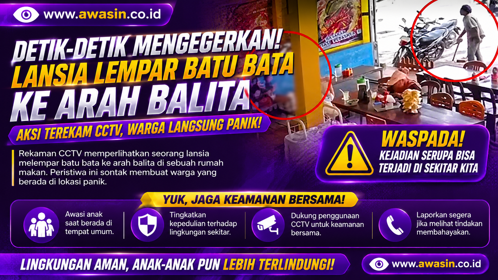 Viral Balita Dilempar Batu Bata oleh Pria Diduga ODGJ, Korban Dilarikan ke Rumah Sakit