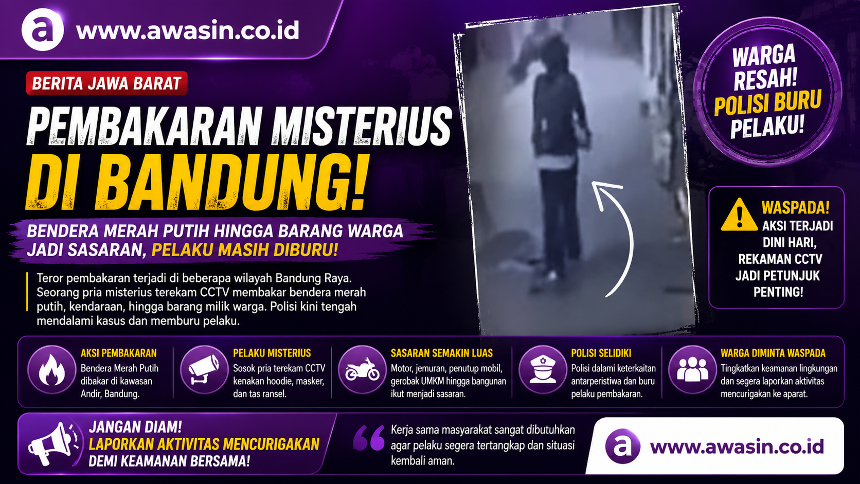 Teror Pembakaran Misterius di Bandung Bikin Warga Resah, Bendera Merah Putih hingga Kendaraan Jadi Sasaran