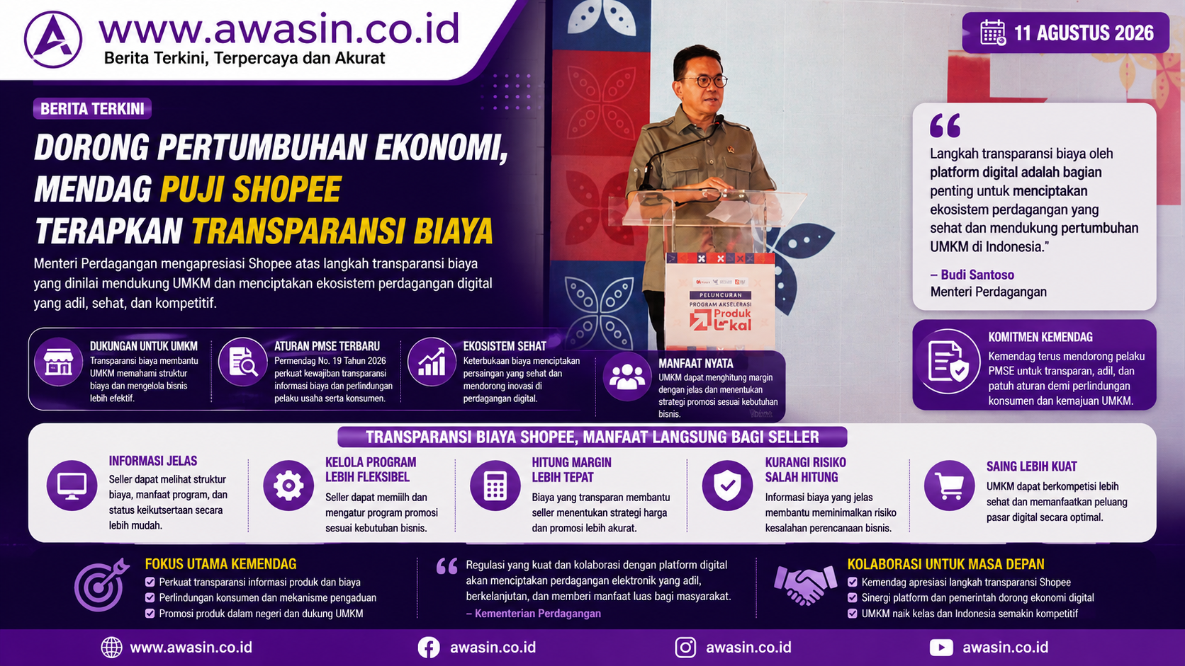 Transparansi Biaya Shopee Jadi Sorotan Positif, Kemendag Dorong Ekosistem Digital yang Ramah UMKM