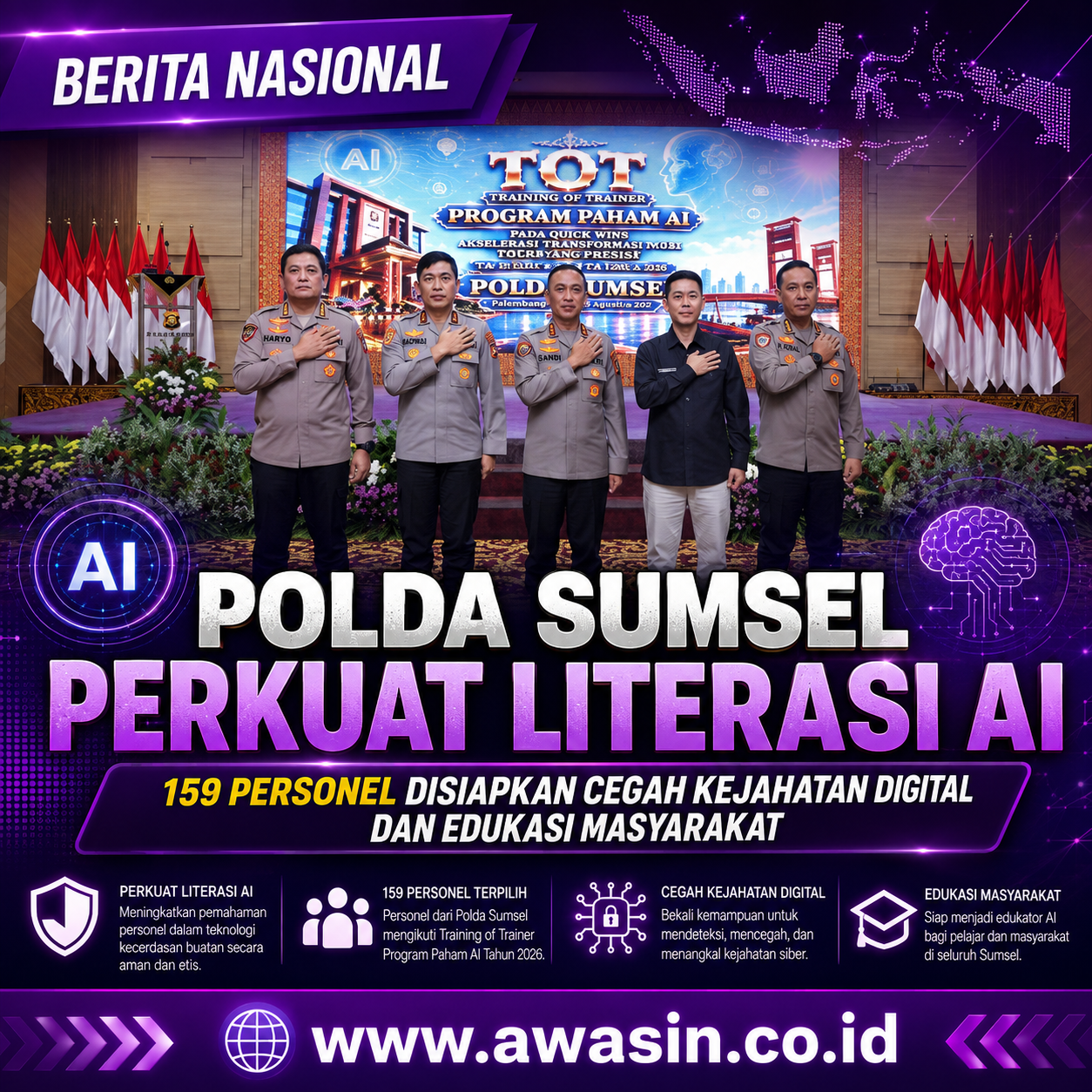 Polda Sumsel Latih 150 Personel AI untuk Perkuat Pencegahan Kejahatan Digital di Era Teknologi