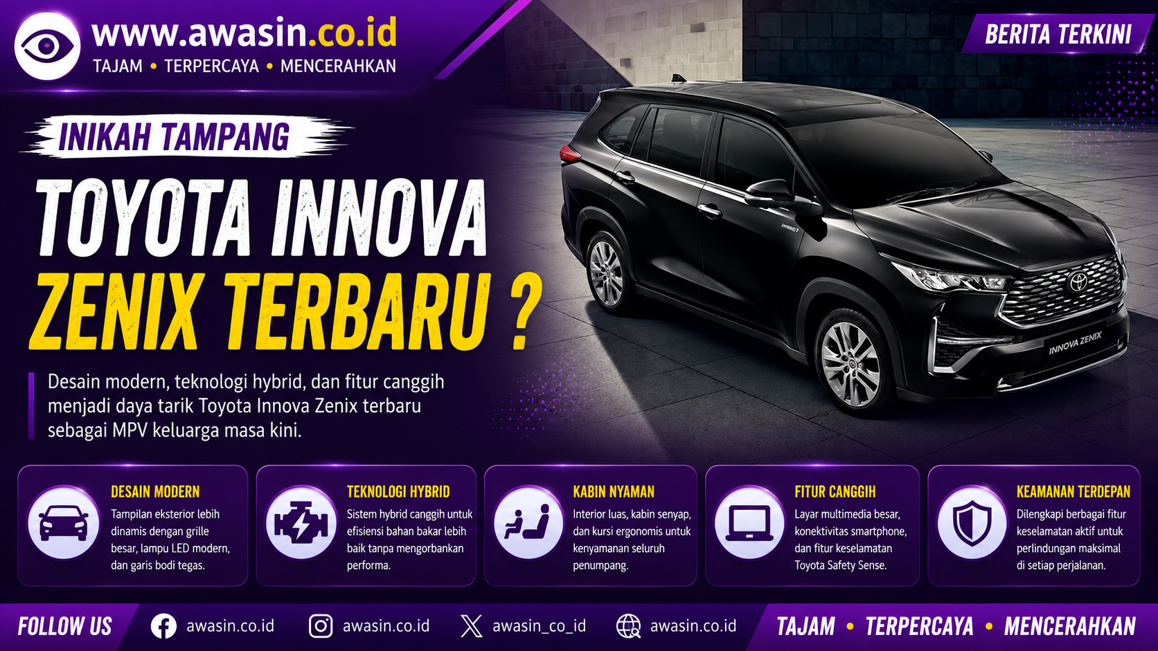 Tampang Toyota Innova Zenix Terbaru Jadi Sorotan, Benarkah Bakal Berubah?