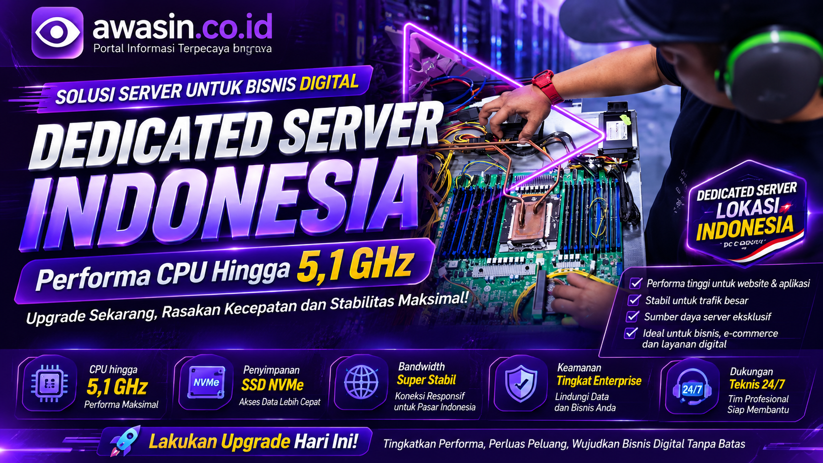 Dedicated Server Indonesia Tawarkan CPU hingga 5,1 GHz, Performa Tinggi untuk Website dan Bisnis Digital