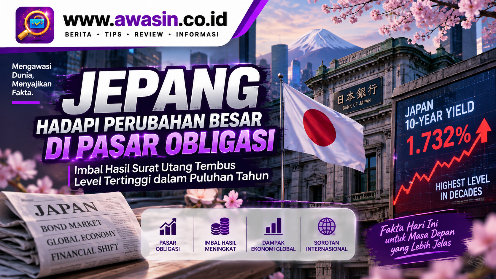 Jepang Hadapi Perubahan Besar di Pasar Obligasi, Imbal Hasil Surat Utang Tembus Level Tertinggi dalam Puluhan Tahun