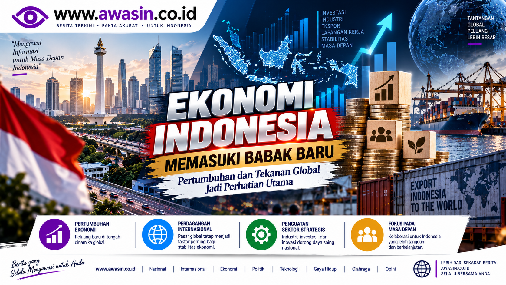 Ekonomi Indonesia Memasuki Babak Baru, Pertumbuhan dan Tekanan Global Jadi Perhatian Utama