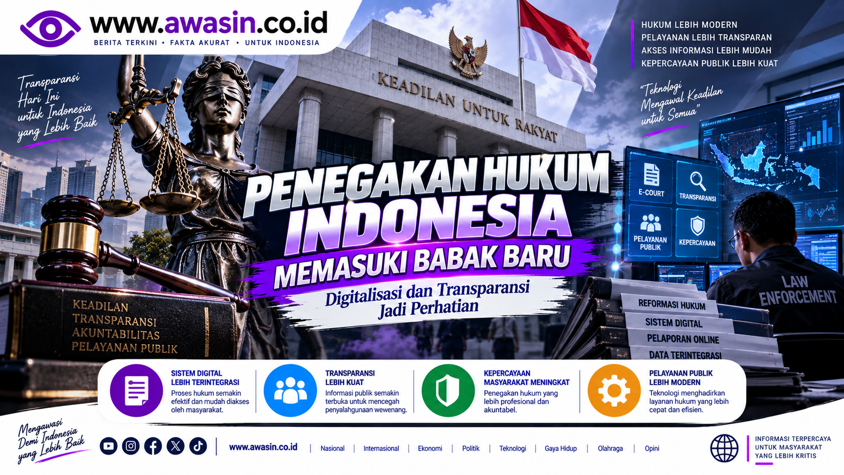 Penegakan Hukum Indonesia Memasuki Babak Baru, Digitalisasi dan Transparansi Jadi Perhatian