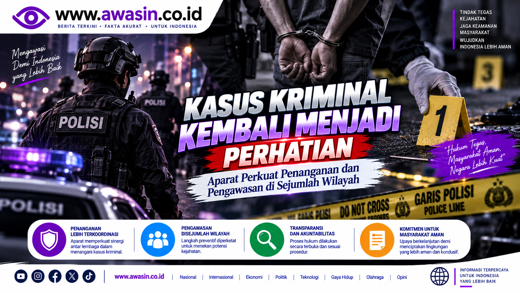Kasus Kriminal Kembali Menjadi Perhatian, Aparat Perkuat Penanganan dan Pengawasan di Sejumlah Wilayah