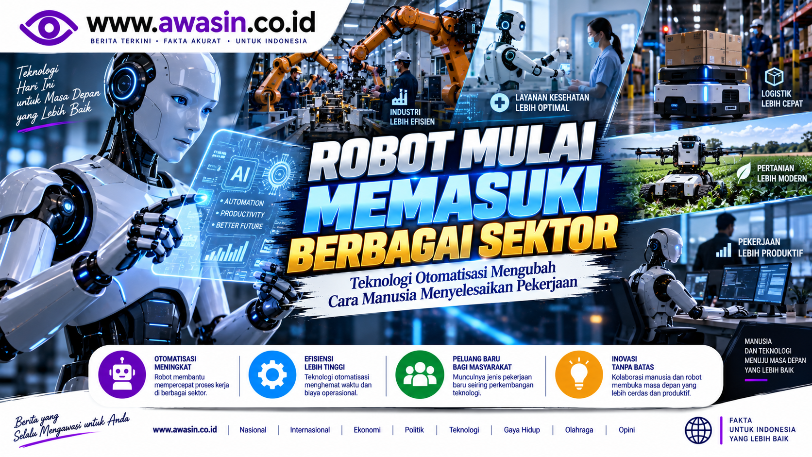 Robot Mulai Memasuki Berbagai Sektor, Teknologi Otomatisasi Mengubah Cara Manusia Menyelesaikan Pekerjaan
