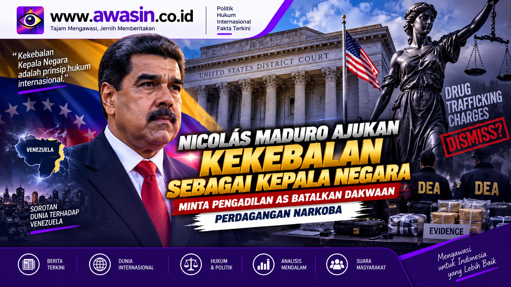 Nicolás Maduro Ajukan Kekebalan sebagai Kepala Negara, Minta Pengadilan AS Batalkan Dakwaan Perdagangan Narkoba