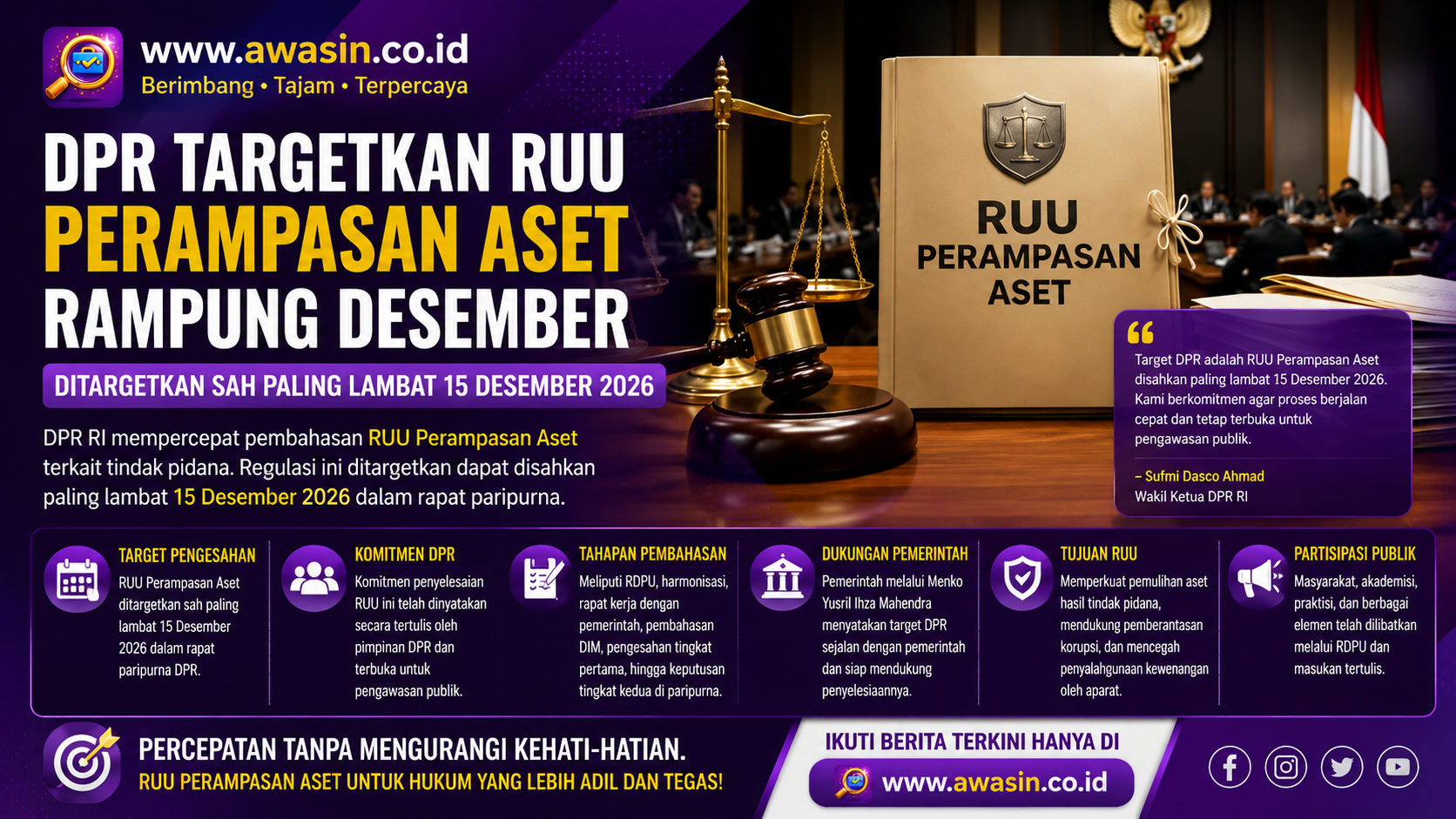 DPR Kebut RUU Perampasan Aset, Ditargetkan Sah Paling Lambat 15 Desember 2026